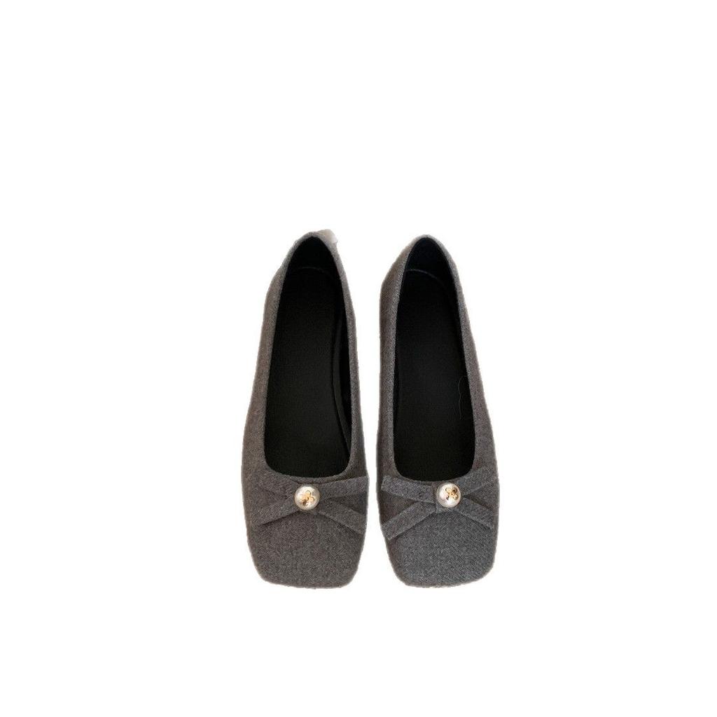 Grape Mother Spring New Single Shoes Women's French Soft-soled Grandma Shoes Comfortable Soft-soled Not Tired Feet Flat-soled Casual Shoes Women