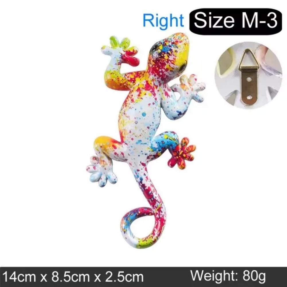 Creative Color House Lizard Statue Figurine Resin Sculpture Cabinet Wall Hang Home Office Bar Store Decoration Ornament Crafts