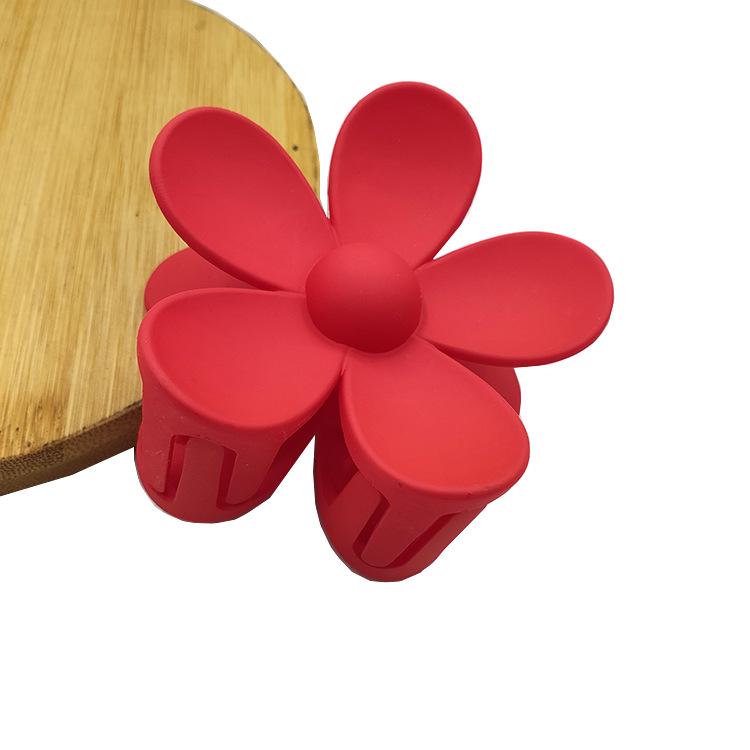 Matte Flower Hair Claw: Five-Petal Clip for Updo & Ponytail