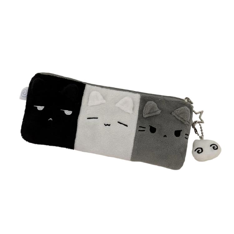 

Soft Plush Kitten Pencil Bag Double Layered Pencil Case Light Weight Portable Pen Pouches for Classroom Daily Use 1