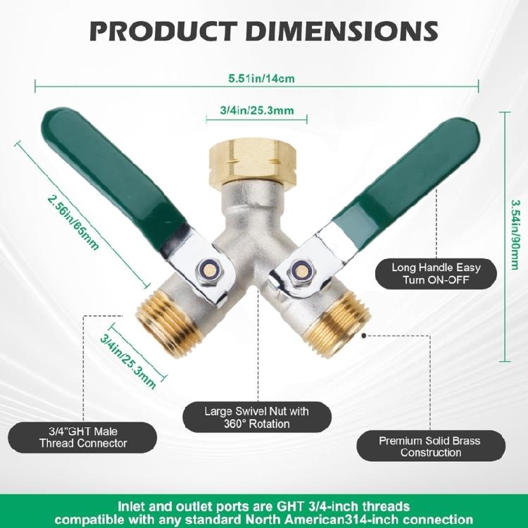 Garden Tap Hose Water Splitter Replacement Bidirectional Garden Hose Distributor For Garden Irrigation Car Washing