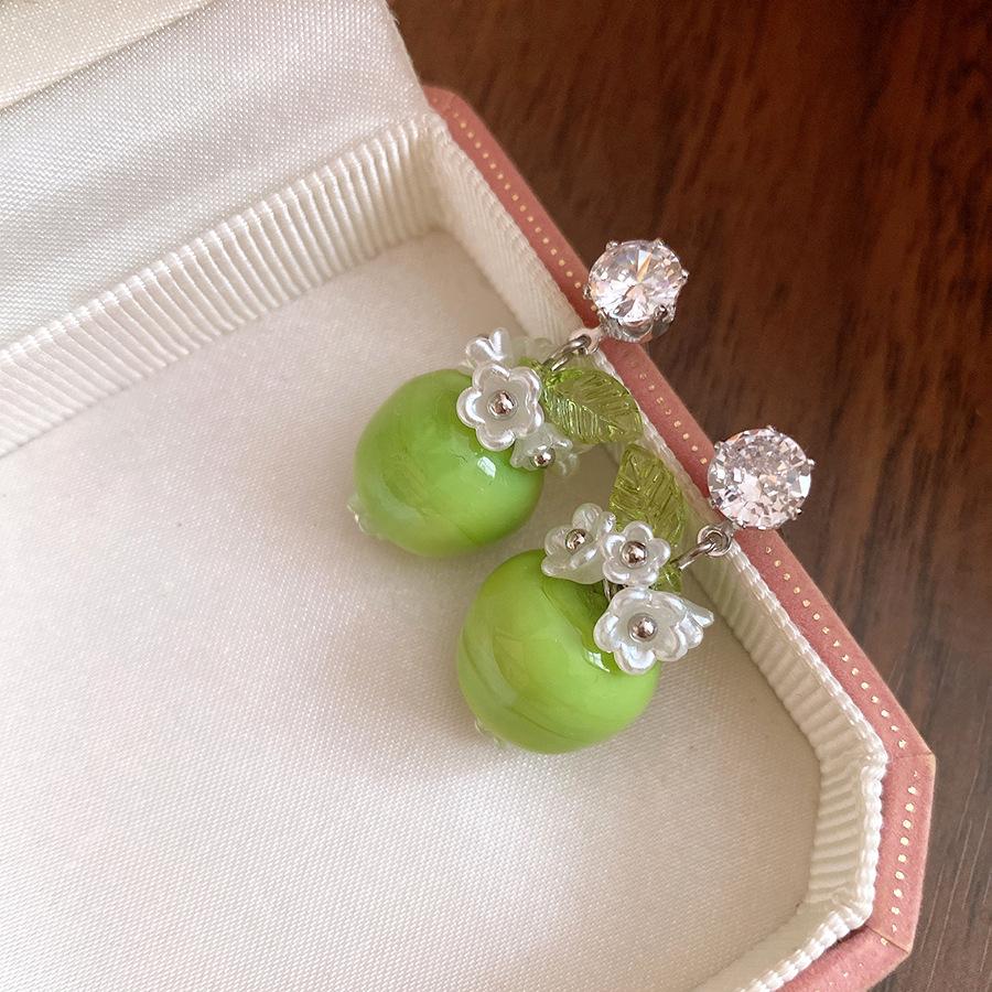 Zircon Resin Pendant Earrings Fresh Elegant Jewelry