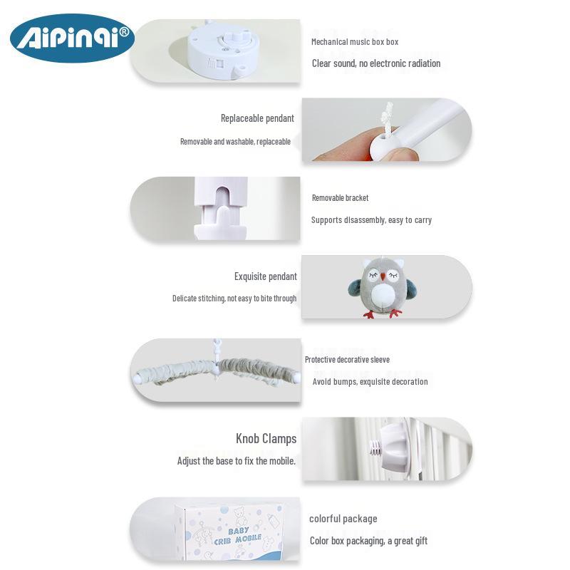 Aipinqi Soothing Baby Crib Mobile and Rattle Toy