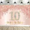Rose Gold Glücklicher 18. Geburtstag Party Hintergrund Glitzer Diamant Geburtstag Hintergrund Mädchen Süß Geburtstagsparty Banner Fotografie