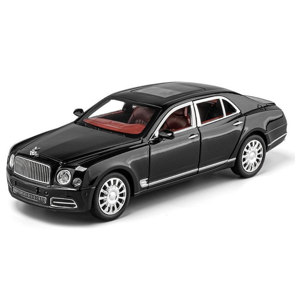 

1/24 Bentley Mulsanne Металева модель автомобіля Литі моделі та іграшкові транспортні засоби Модель автомобіля Звук і світло Машинка на відтяжку Іграшки Подарунки чорний