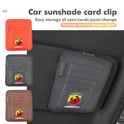 ZSX2 Car Sun Visor Sunglasses Clip Credit Card Pen Storage Holder For Abarth FR FIAT 500 595 695 124 Bravo Linea Siena Panda