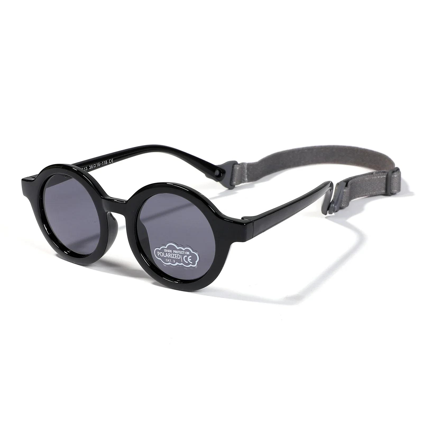 

Детские поляризованные круглые солнцезащитные очки с гибкими резиновыми линзами и ремешком для малышей и новорожденных в возрасте от 0 до 24 месяцев 0-24 Months