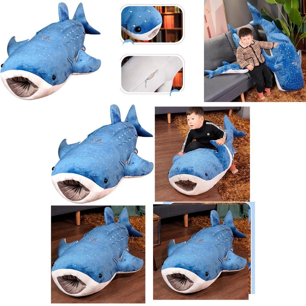 Whale Shark Plush Toy Cute Blue Whale Doll Cushion Soft Stuffed Animal For Kids