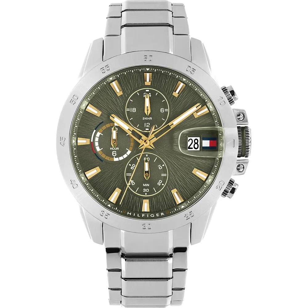 Tommy Hilfiger Jameson Green Dial Stainless Steel Silver Strap Men s Quartz Watch 1792197 зелёный