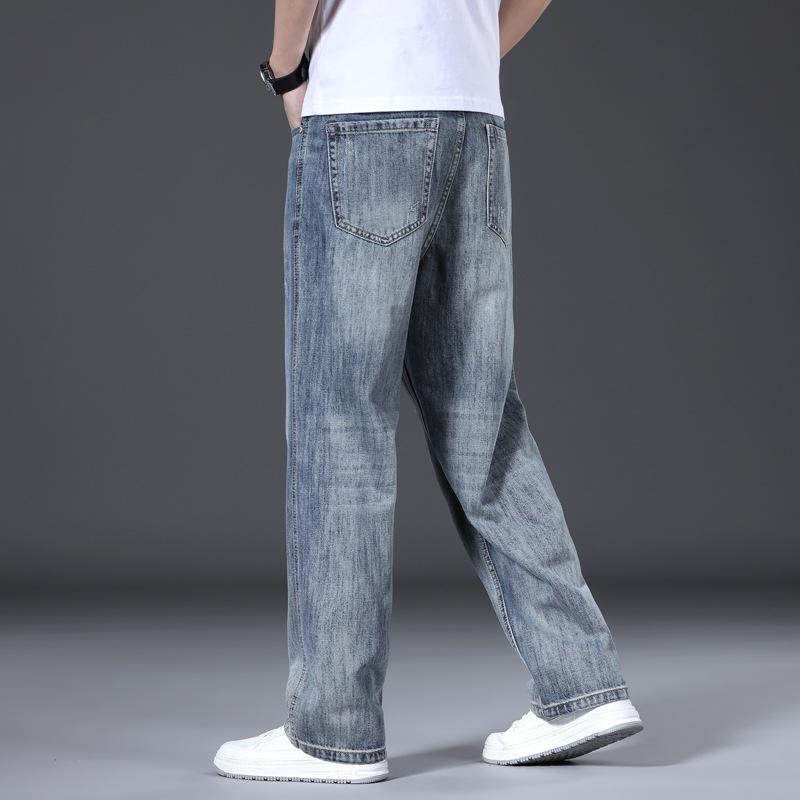 Men's Jeans, American Straight Pants, Men's Autumn and Winter Loose Trendy Brand Straight Pants, Versatile Youth Youth Pants, Thick
