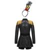 Kids Ringmaster Halloween Costume Set: Sparkling Sequin Bodysuit, Mini Top Hat & Feather Headband for Easy Dress Up & Role Play