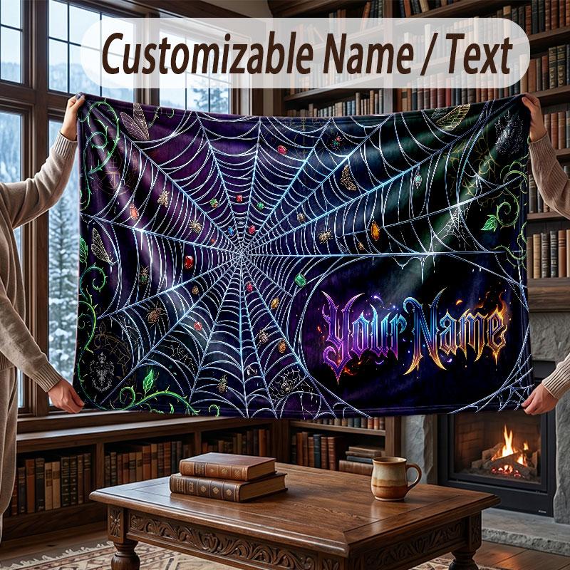 Abstract Personalized Theme Throw Blanket Custom Name Text Personalized Blanket Soft Cozy Blanket for Home Sofa Bed