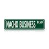 2D Flat, 2D Flat 1pc Vintage Metal Tin Sign Wall Art "Nacho Business Blvd " Quote & Pizza Lover's Quote, Frameless Rustic Decor for Home Bar Cafe Club