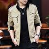 Men's Jacket Korean Version Trendy Stand-up Collar Spring and Autumn Thickened Denim Tooling Pure Cotton Jacket On Clothes