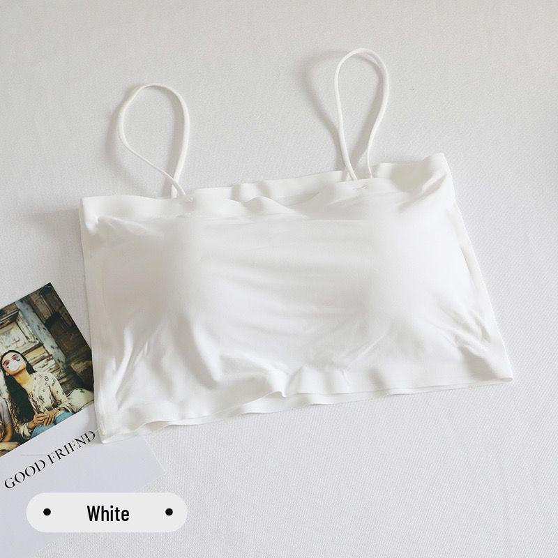 Ice Silk Seamless Strapless Camisole for Women - Anti-Exposure One-Shoulder Bandeau with Beautiful Back Design