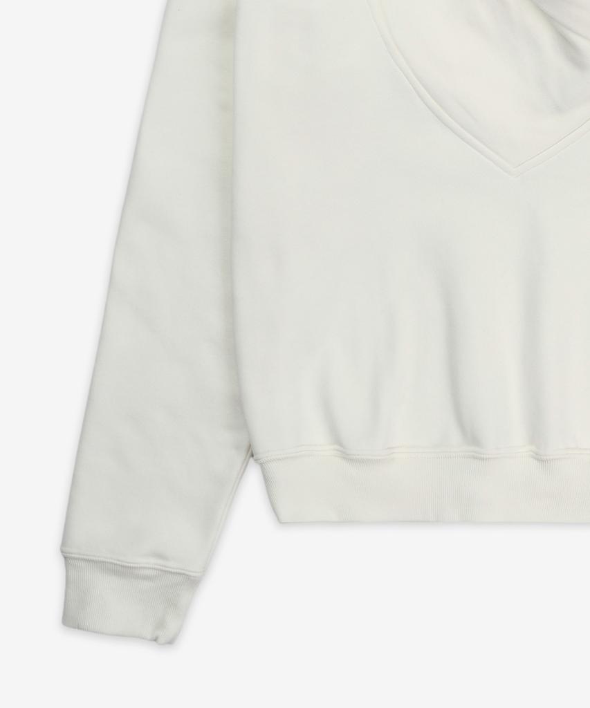SAINT LAURENT High V-Neck Sweatshirt - White / 803146Y36Sw9538