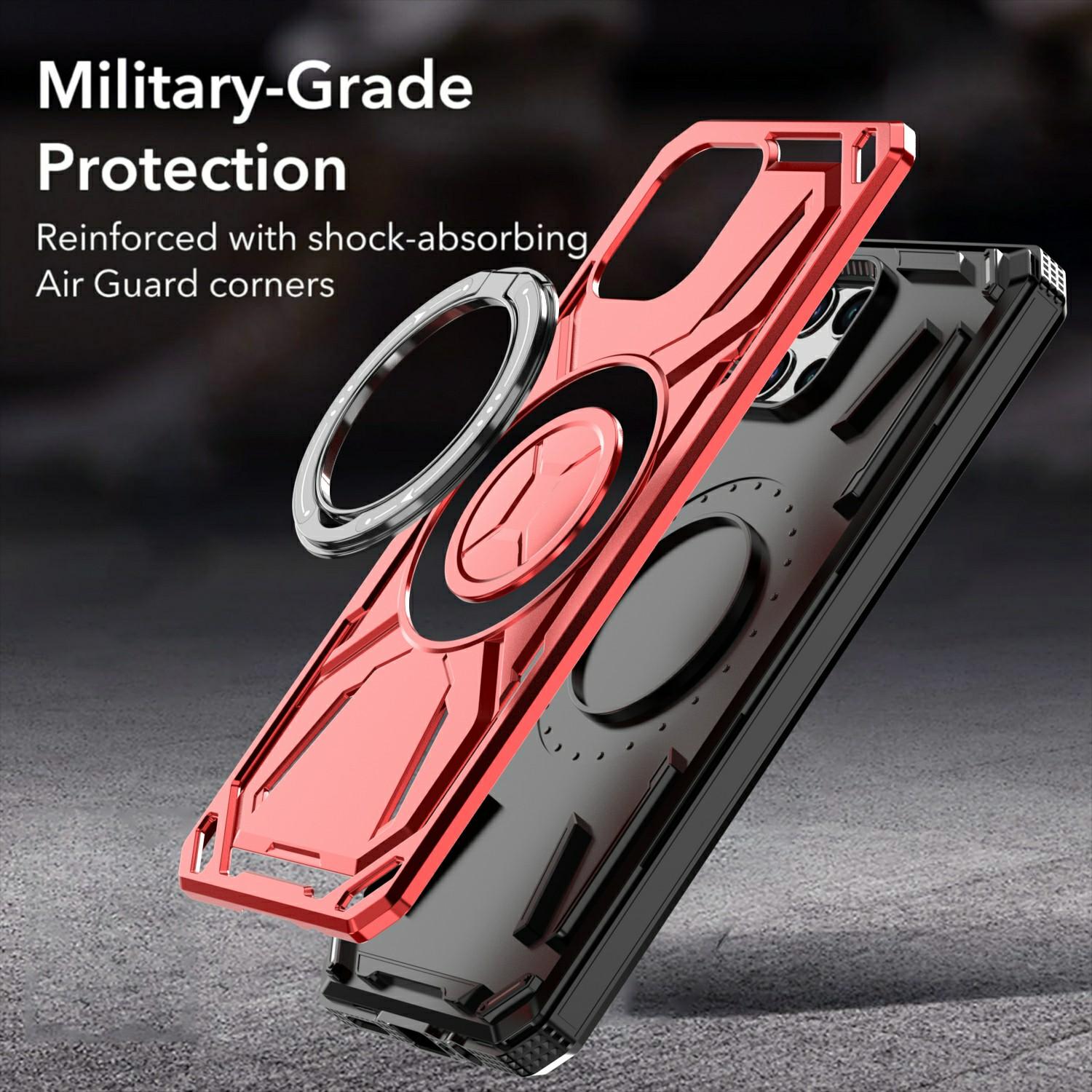 

For T-Mobile REVVL 7 Case Compatible with MagSafe TPU+PC Kickstand Phone Cover Red