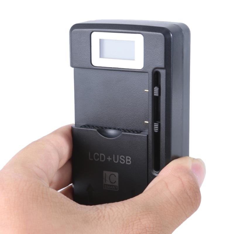 LCD Display Wall Travel Charger Support USB Double Output for Mobile Phone Camera Battery Fast Charging Dock
