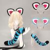 Handcraft Plush Tigers Ears Headband Faux Furs Tail for Halloween Cosplay Party Costume Accessories for Kids Adults