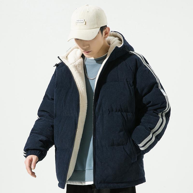 

Corduroy down jacket men s winter new thickened white duck down versatile youth casual jacket men s clothing 4XL