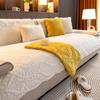 Simple New Milk Fiber Sofa Cushion Winter Plush Thickened Warm Non-Slip Cushion Leather Sofa Cover Cover Cloth