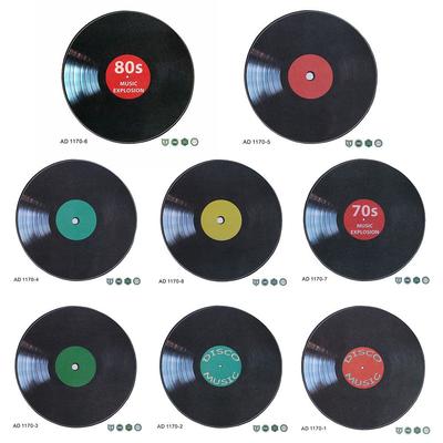 Salon 8 pièces Autocollants Muraux Disques Vinyles Style Rétro Décoration Intérieure Autocollants Disques Vinyles Décoration Maison Café Bar