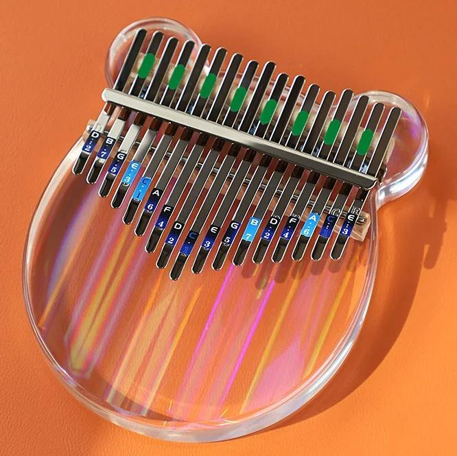 Průhledné Profesionální Kalimba Klávesové Nástroje 17 Tónů Roztomilá Kalimba Krásný Dárek Hudební Nástroj Učení Volný Čas Zábava Prstové Piano