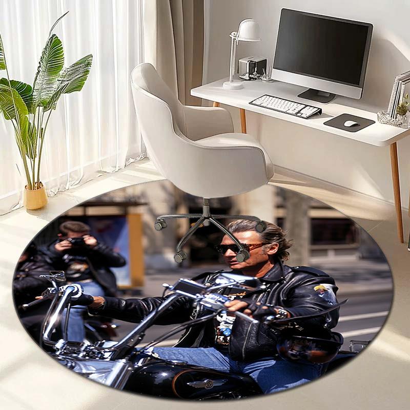 French legendary rock singer and actor Johnny Hallyday Round Carpet Soft Home Decoration Corridor Table and Chair Anti slip Outdoor Floor Mat rug H21