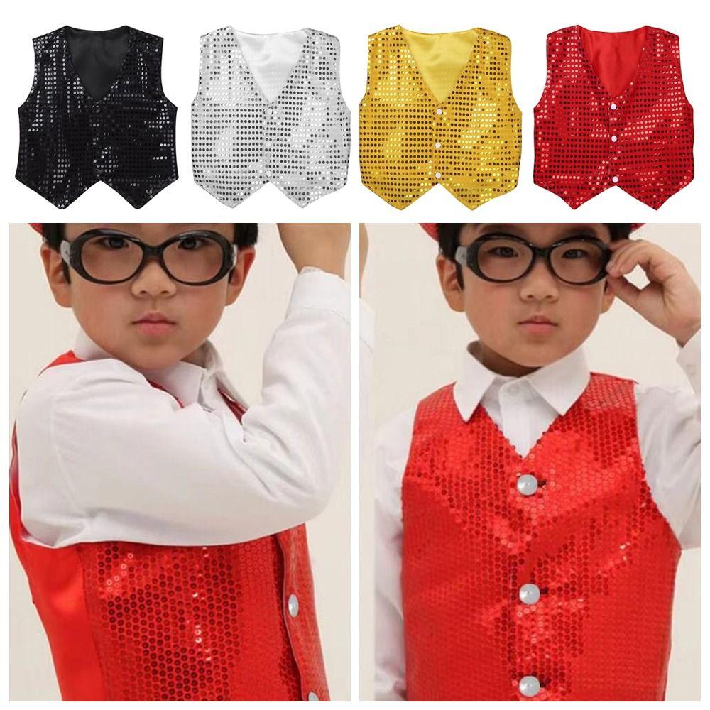 Dressy Look Sequined Vests Sequined Design Dance Costume Hip-hop Style Performance Suit  Jazz Dance