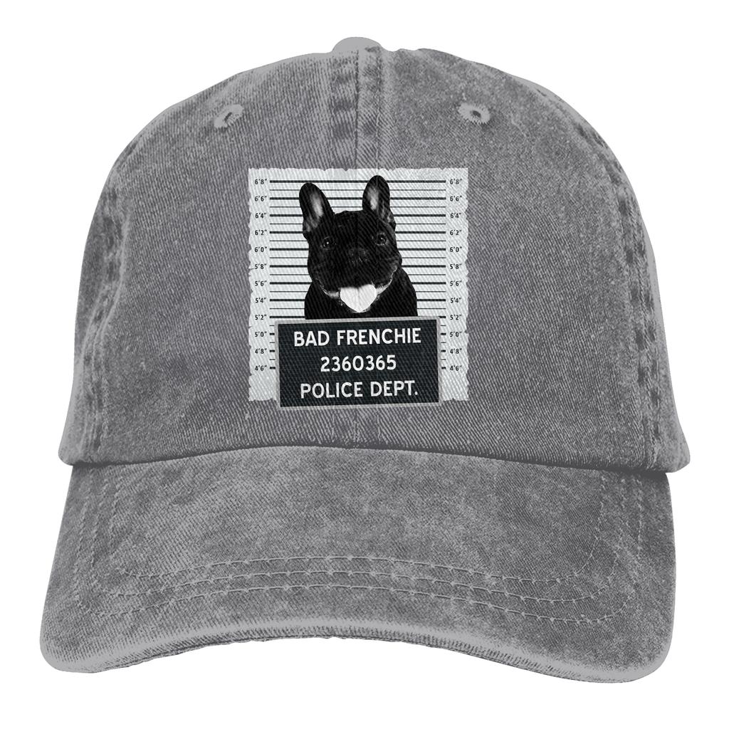 Vypraná unisexová baseballová čepice Frenchie Mug Shot Trucker Snapback čepice Táta Klobouk Francouzský buldoček Pet Dog Lover Golfové čepice
