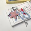 1 Piece Bag Hanging Decoration Pendant Leather Five-Pointed Star Braided Rope Keychain  Star Key Holder