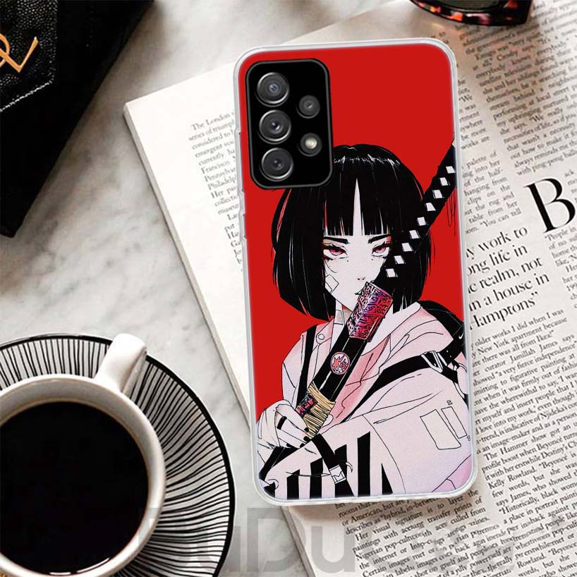 Japanese Style Anime Girl Phone Case For Samsung Galaxy A15 A14 A54 A13 A53 A12 A52S A55 A22 A23 A24 A32 A33 A34 A25 A35 A03S A0