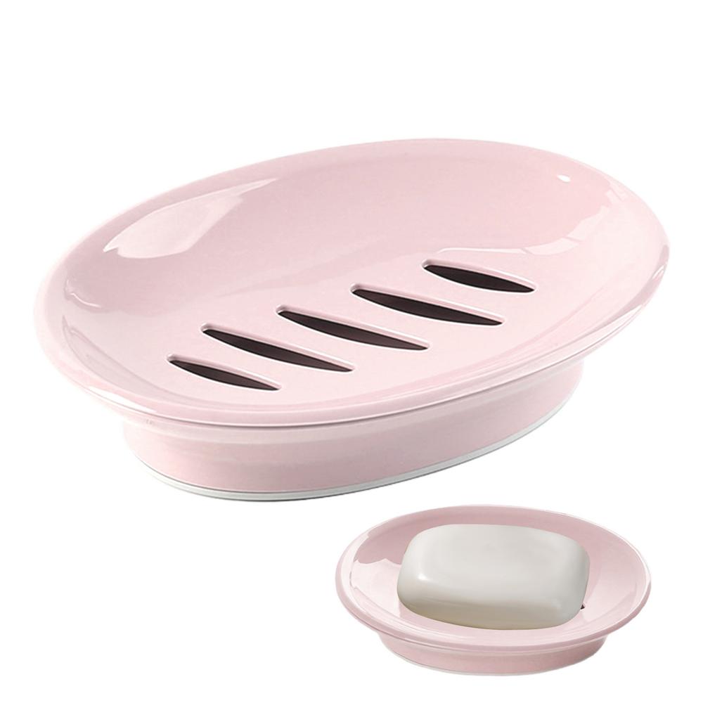 Soap Dish with Drain Spout Integrated Drainage Design Bar Soap Holder Soap Box Soap Case Holder for Bathroom & Kitchen
