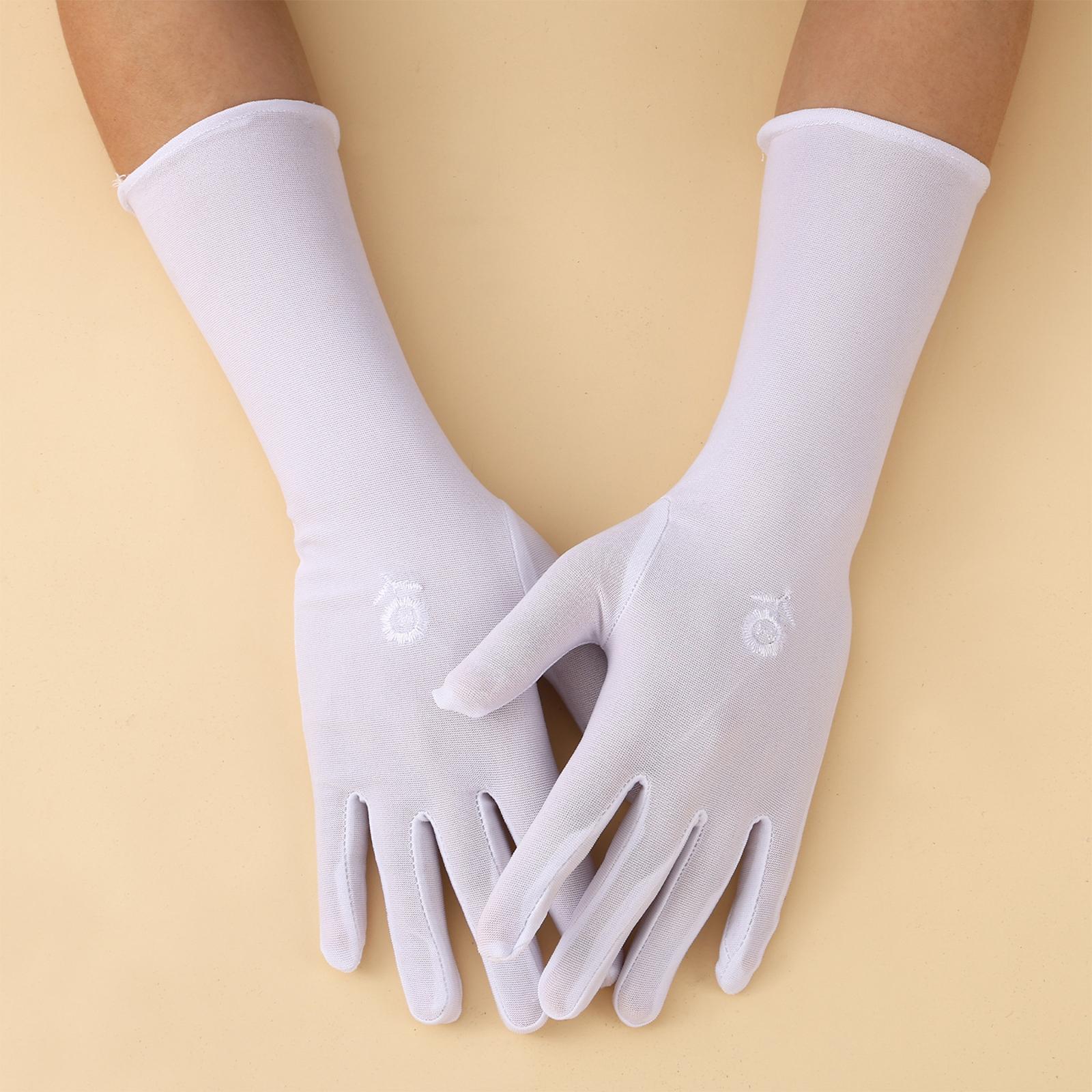 

Women s Long Etiquette Gloves, Sunscreen Cycling Gloves One Size білий