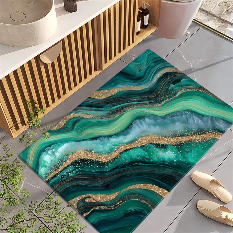 Abstraktes Aquarellmuster Badezimmermatte Mode Memory-Schaum Fußmatten Saugfähig Weich Küchenteppich Fußmatte