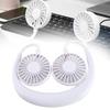 Portable Mini Neckband Fan Double Desktop USB Rechargeable 3‑Speed Lazy Neck Hanging Style
