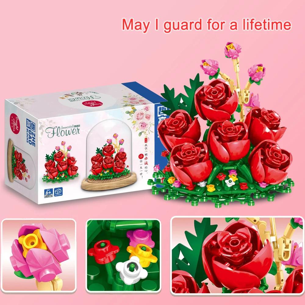 Eternal Flower Mini Building Blocks Toy Home Building Blocks Classic Model Mini Building Blocks Set Children's Set Gift