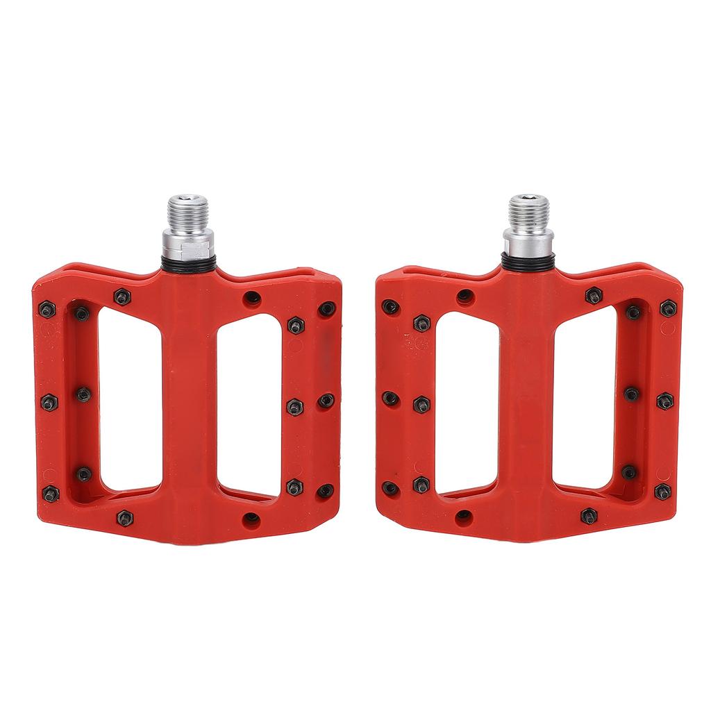 2Pcs Bike Pedals Double Sided Anti Slip Nails Lightweight Nylon High Speed Bearing Cycle Pedal Set