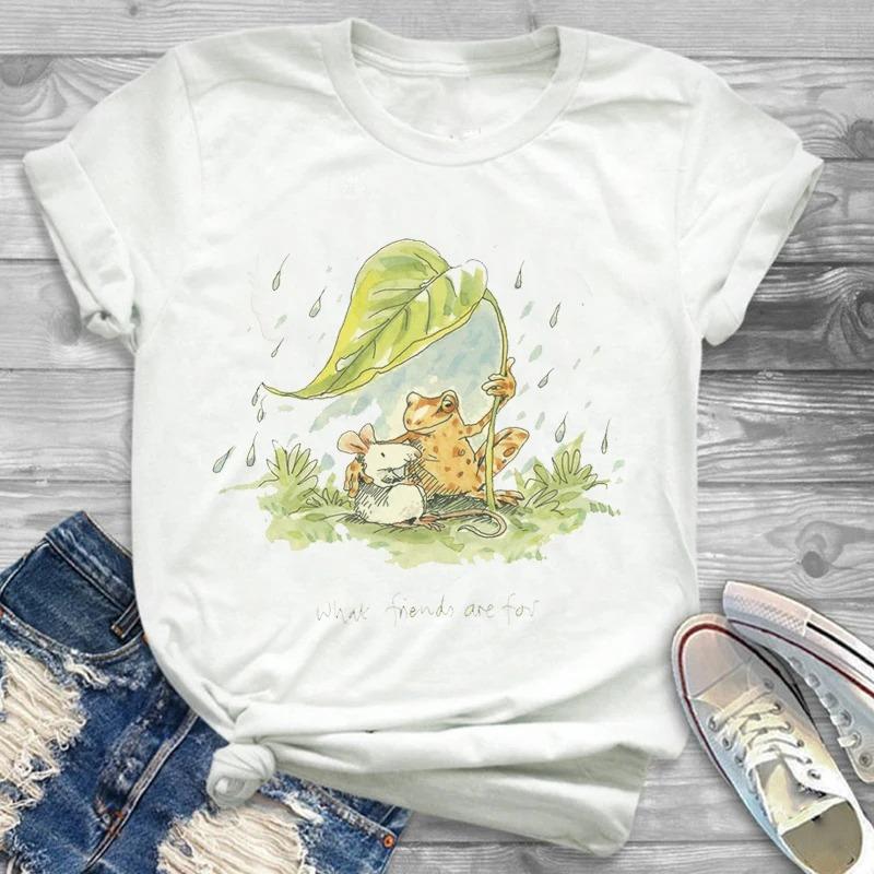 Lovely Style Pet Print T-Shirt Crew Neck Casual Short Sleeve T-Shirt Spring Summer Women's Clothing Fashion Simple Short Sleeve