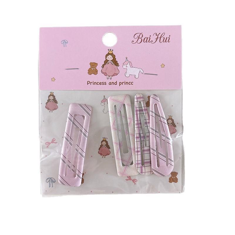 4pcs Multicolor Polka Dot Plaid Hair Clips for Children Kids Girls Hairpins Bangs Side Clip Barrettes Headwear Hair Accessories
