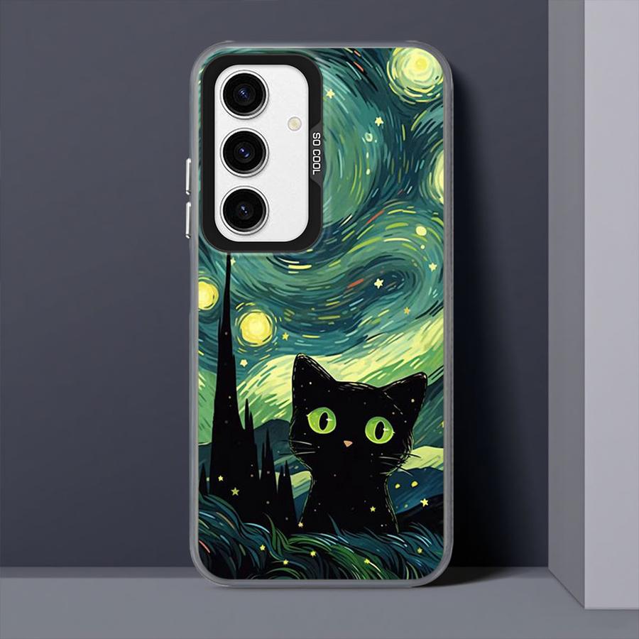 Van Gogh Art Cat Case for Samsung Galaxy A53 A35 A73 A71 A55 A72 A52 A54 A51 A56 A26 A36 Soft Shell