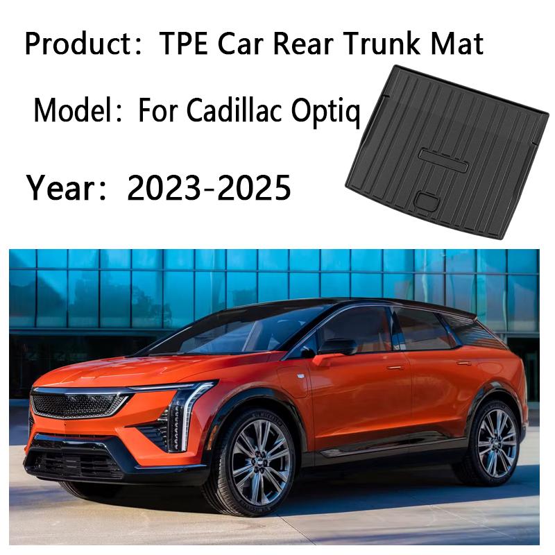Car Rear Trunk Mats For Cadillac Optiq 2023 2024 2025 TPE Carpet Storage Pad Waterproof Cargo Trays Cushions Mats Accessories