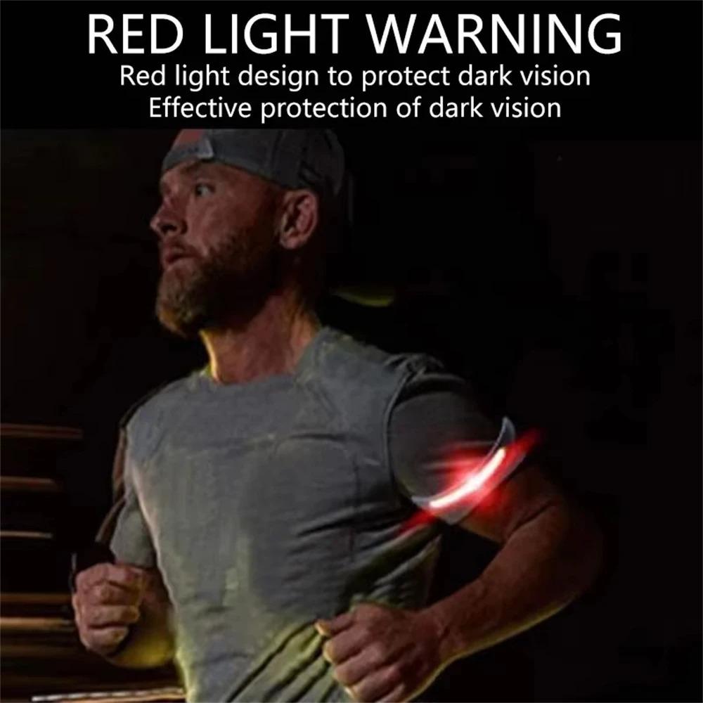 Portable COB Flashlight Built-in Battery Type-C Charging 3 Lighting Modes Sports Wristband Lantern For Camping Night Running