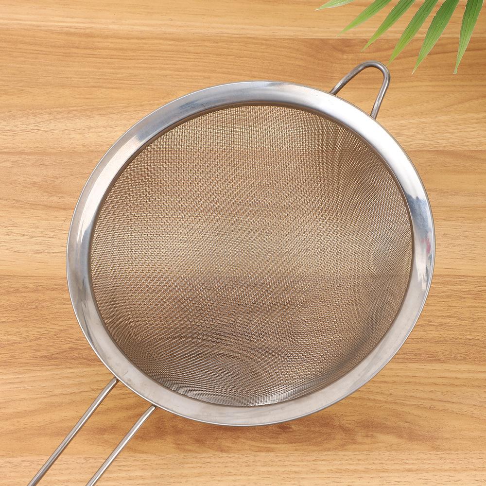1pc Stainless steel strainer kitchen household strainer oil spill strainer soybean milk sharp ear strainer flour filter screen