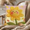 Butterfly Sunflower Series Throw Pillow Covers With Digital Printing Of Short Plush Fabric Car-Shaped Sofa Cushion Home Decor