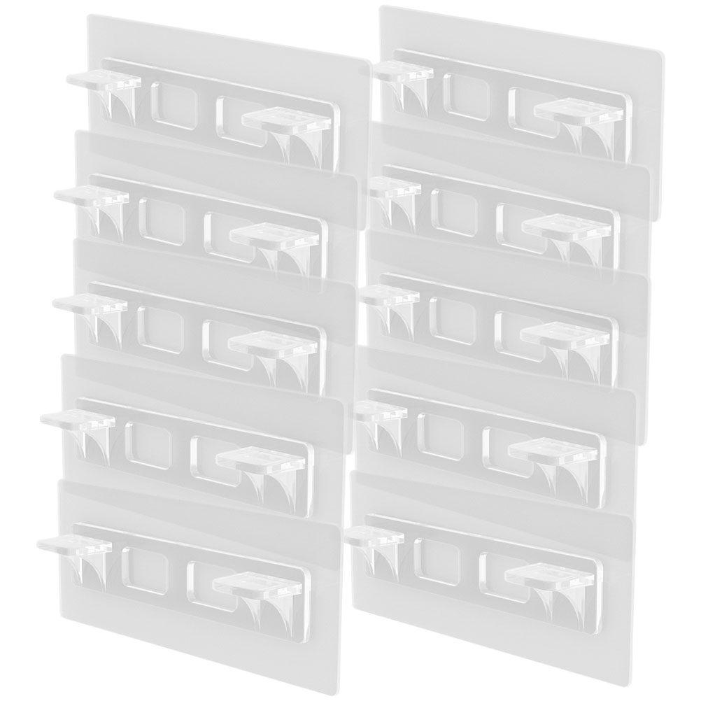 10Pcs Clear Shelf Pegs Heavy Duty Nail-Free Adhesive Shelf Supports for Cabinets Bookcases Entertainment Centers Home Decor