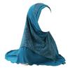 Women Lace Headscarf Hat Solid Color Breathable Turban Hat Chiffon Long Scarf Hat Stretchy Head Wrap