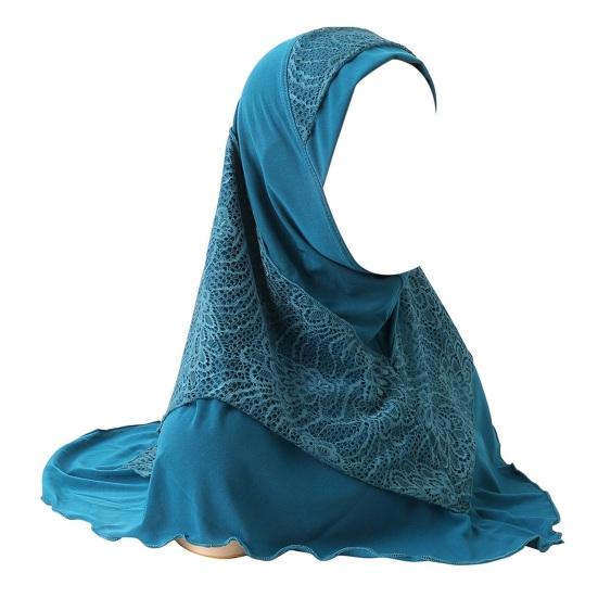 Women Lace Headscarf Hat Solid Color Breathable Turban Hat Chiffon Long Scarf Hat Stretchy Head Wrap