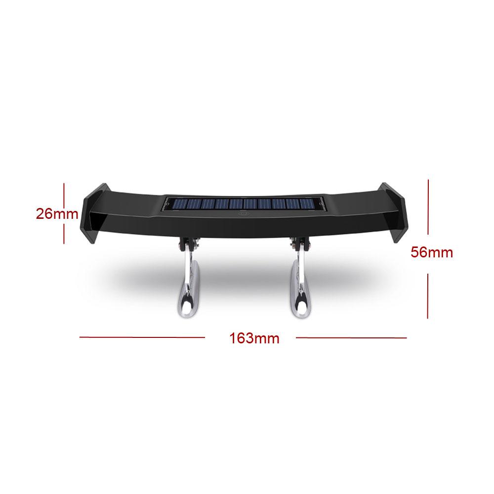 Universell Mini Solenergi LED Bakljus Bil Bakre Bagageutrymme Dekor Spoiler Vinge ABS