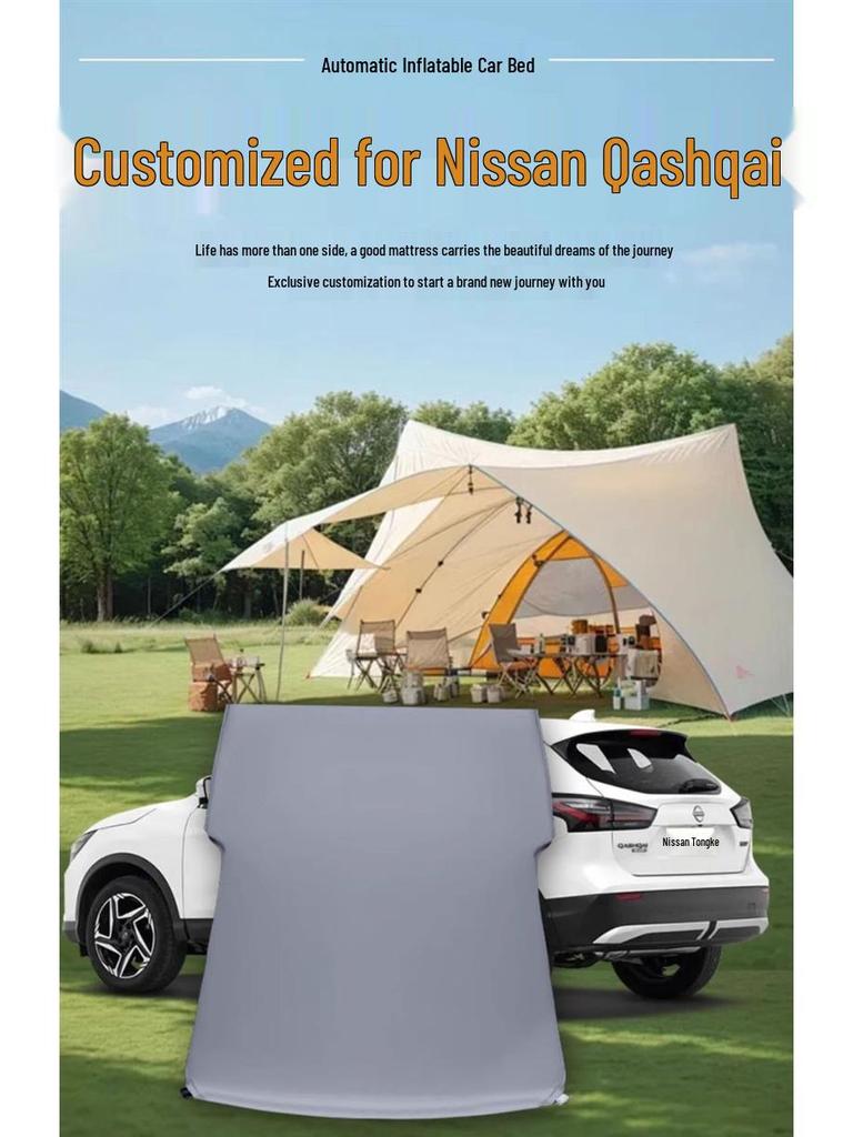 Nissan Qashqai Trunk Car Bed: No Inflation Needed, Rear Seat Sleeping Pad